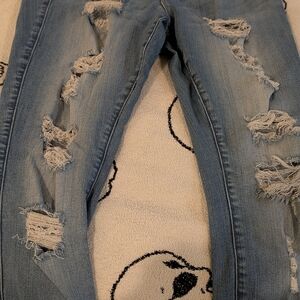 Torrid Light Blue Distressed Skinny Jeans